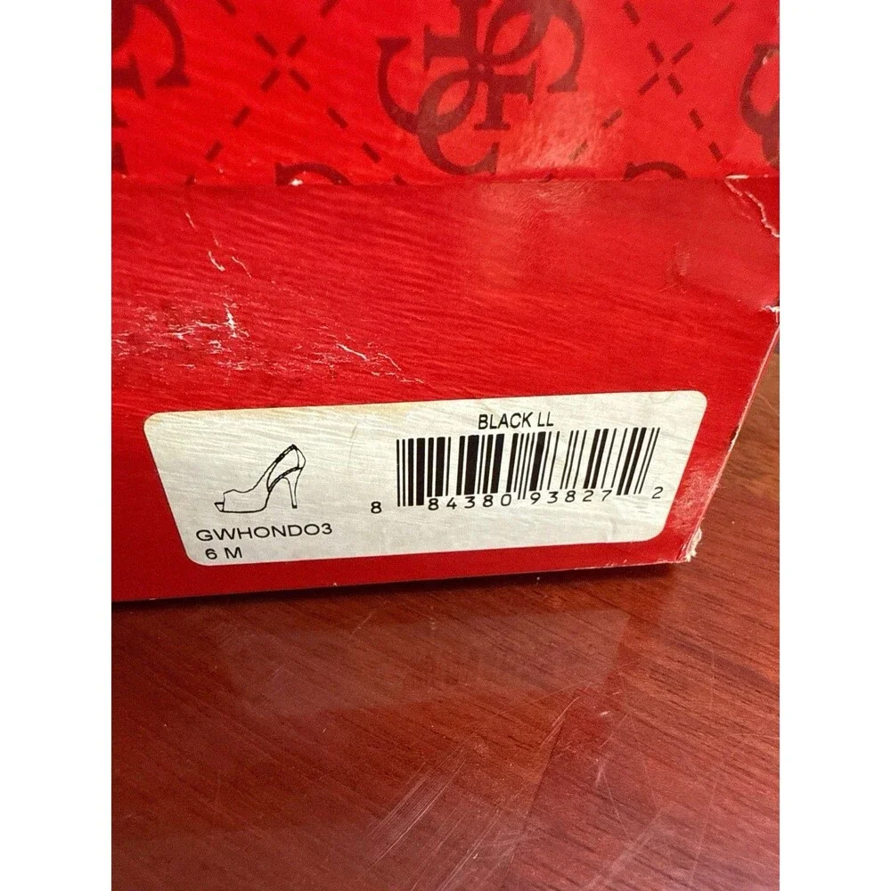 GUESS Women’s Peep Toe Platform Pumps Black Size 6 NEW The Box Shows Shelf Wear
